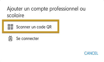 microsoft authenticator - scanner un code QR