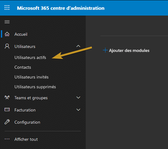 Utilisateurs actifs Microsoft 365