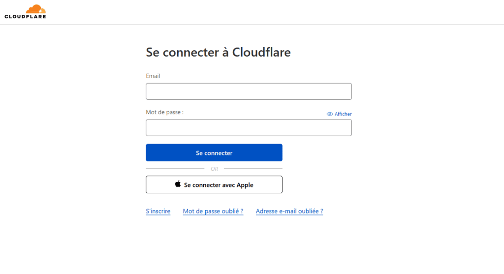 Se connecter à Cloudflare